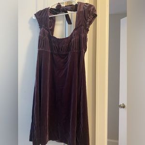Vintage Free People Velvet Plum Dress